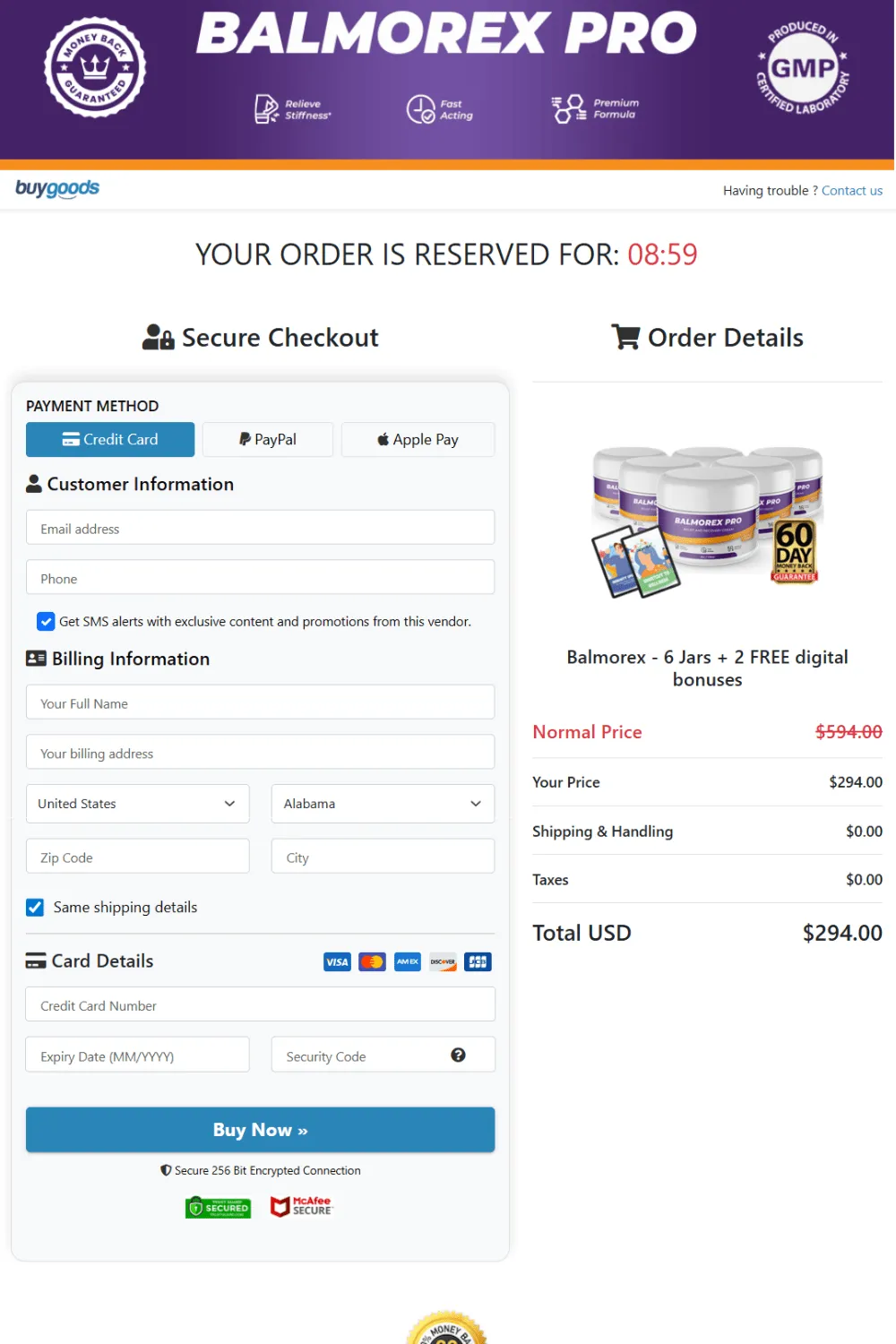 Balmorex order form
