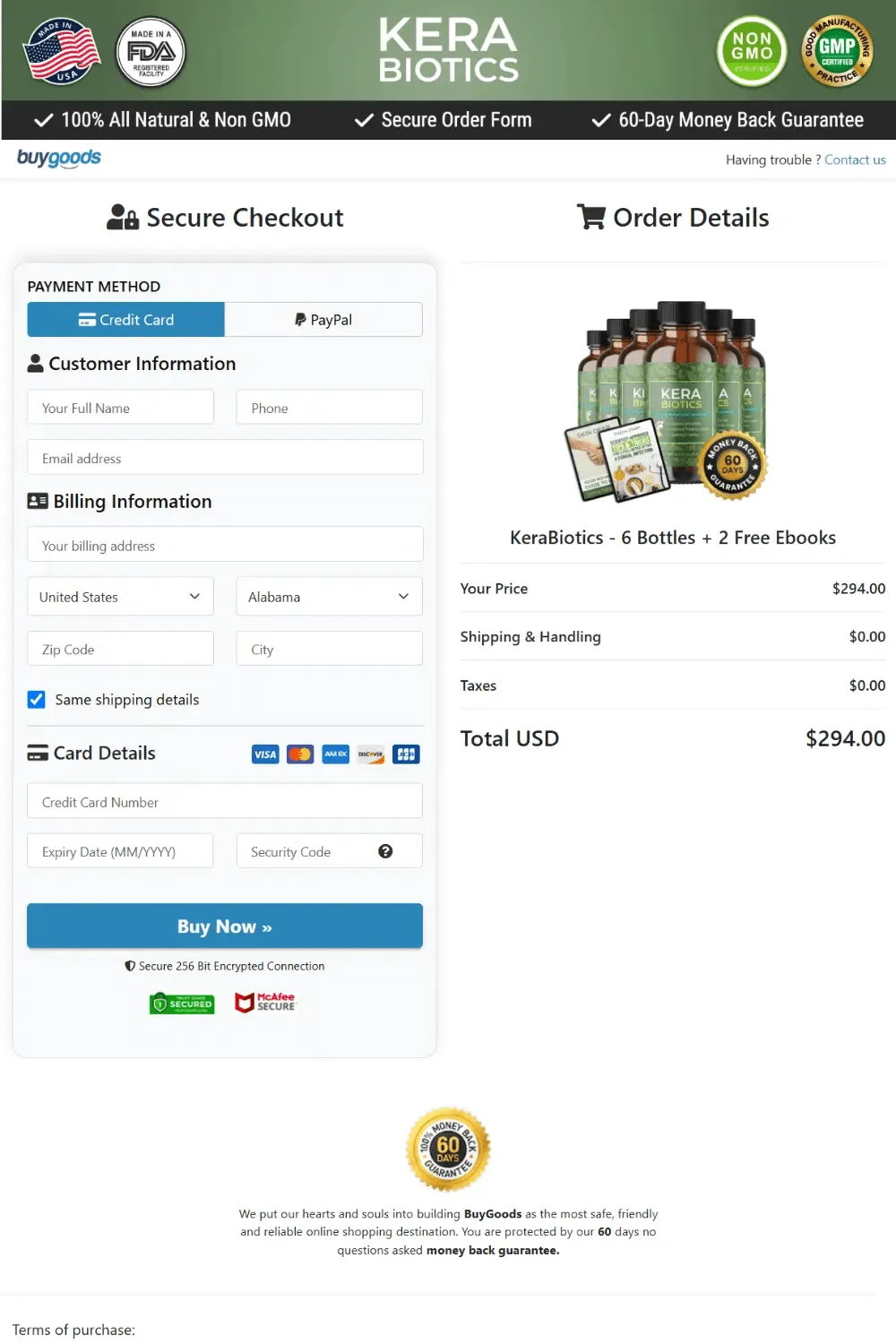 Kerabiotics order form