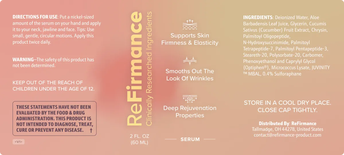 ReFirmance supplement facts