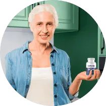 Visiflora bottle on woman's hand