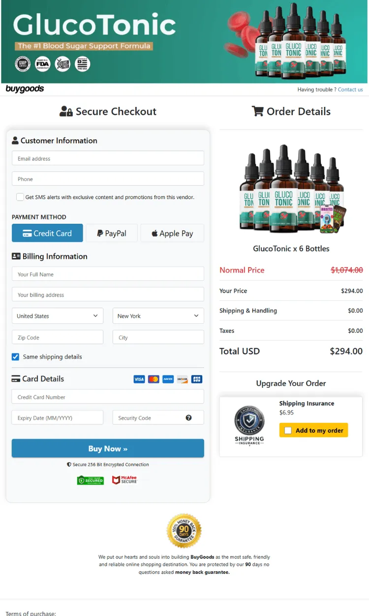 Glucotonic order form