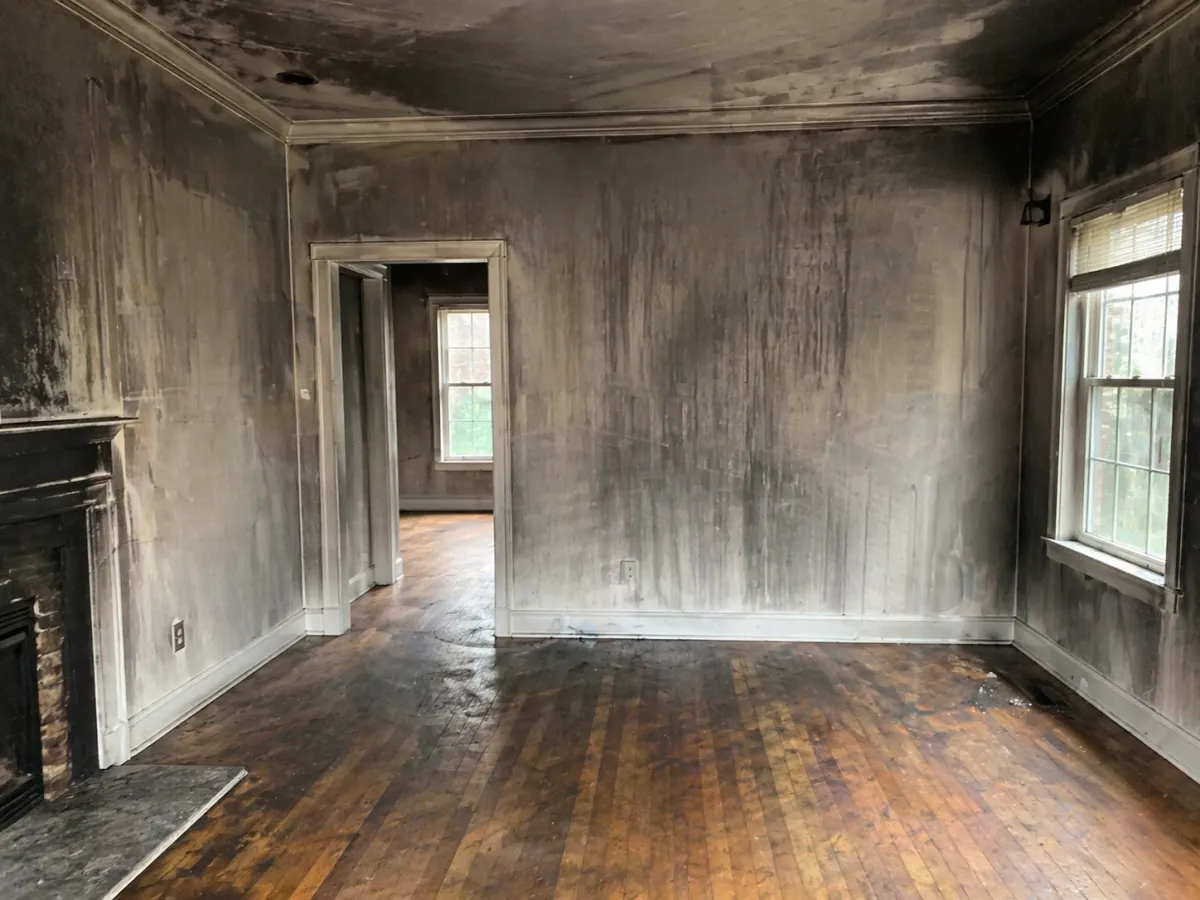 fire damage restoration in a soot damaged knoxville residence