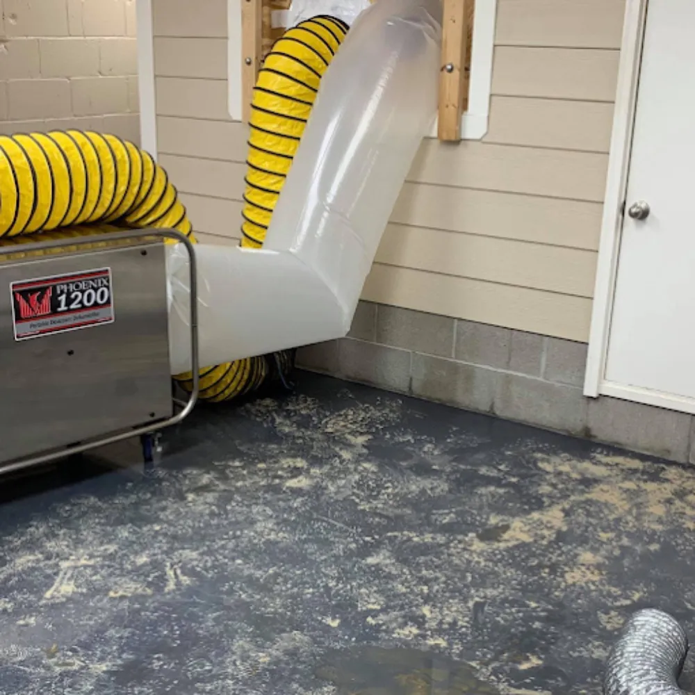 heat drying system set up during structural drying in a knoxville home