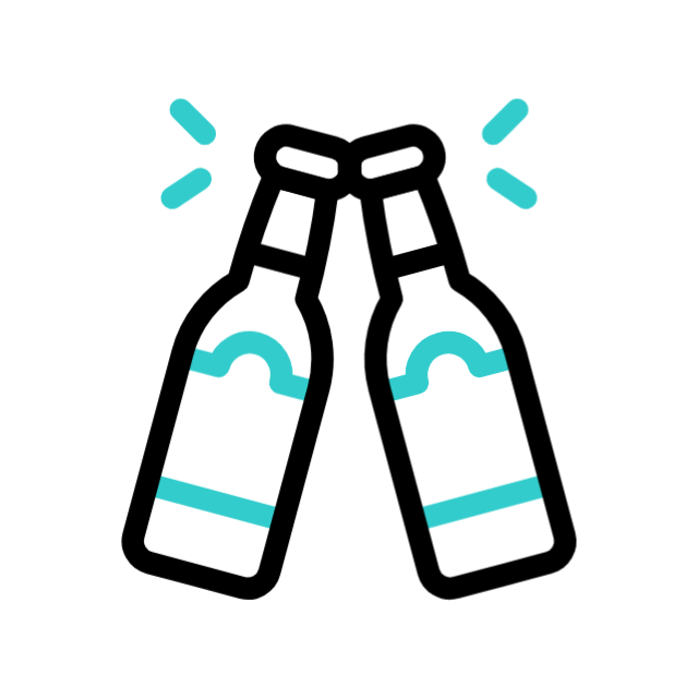 Illustratie bierflessen bij drankkaart Café De Zeemeeuw