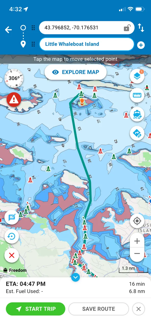 GPS Tracking - Yarmouth Boat Yard to Whaleboat Island
