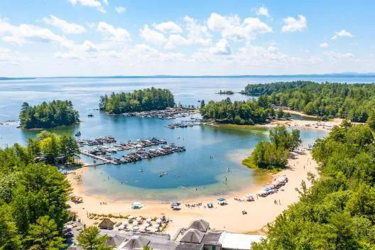 Aerial image of FBC Club location at Point Sebago Resort