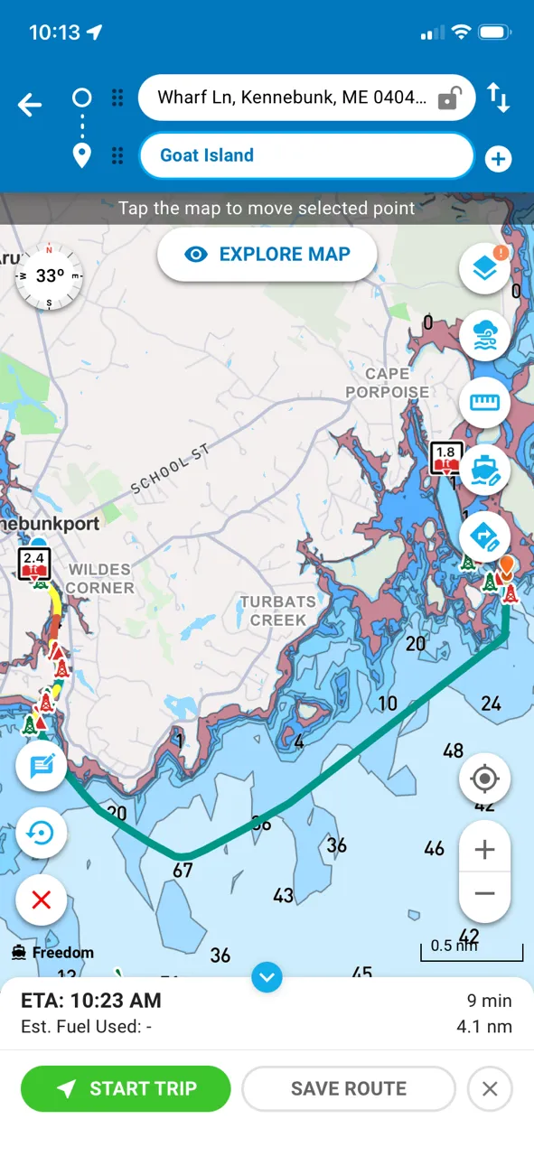 GPS Tracking - Yarmouth Boat Yard to Whaleboat Island