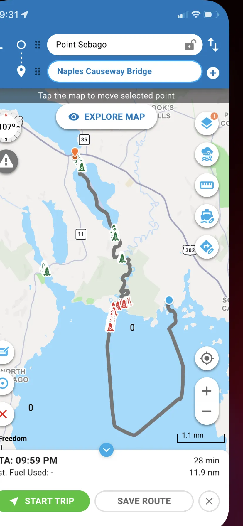 GPS Tracking - FBC Point Sebago to Naples Causeway