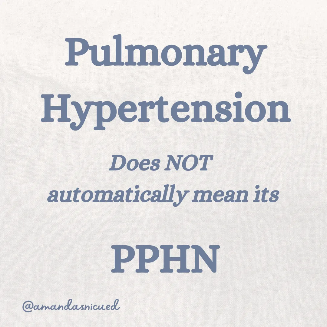 Pulmonary hypertension does not automatically mean PPHN: A blog for NICU nurses