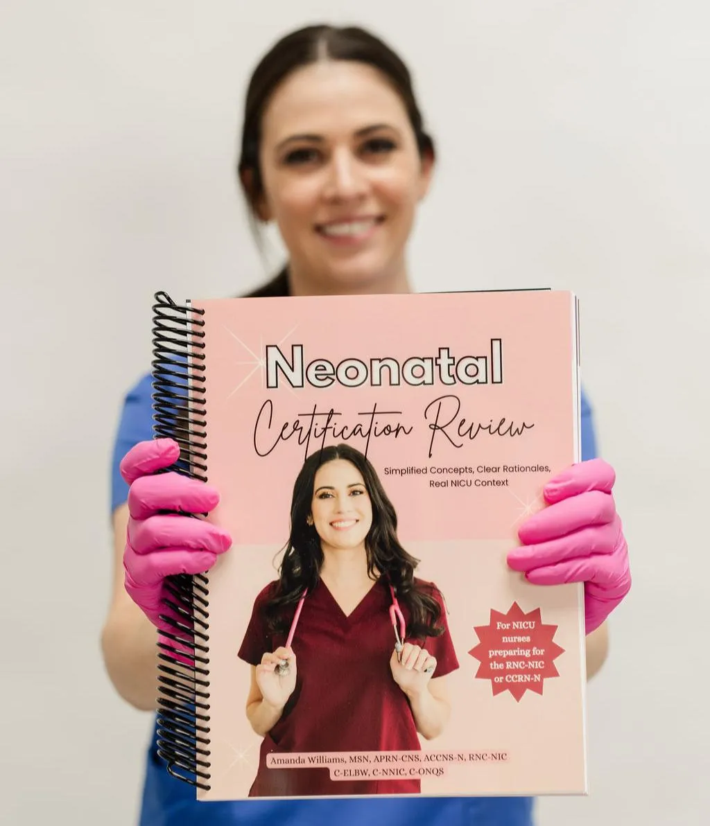 neonatal certification review book hard copy by Amanda Williams CNS