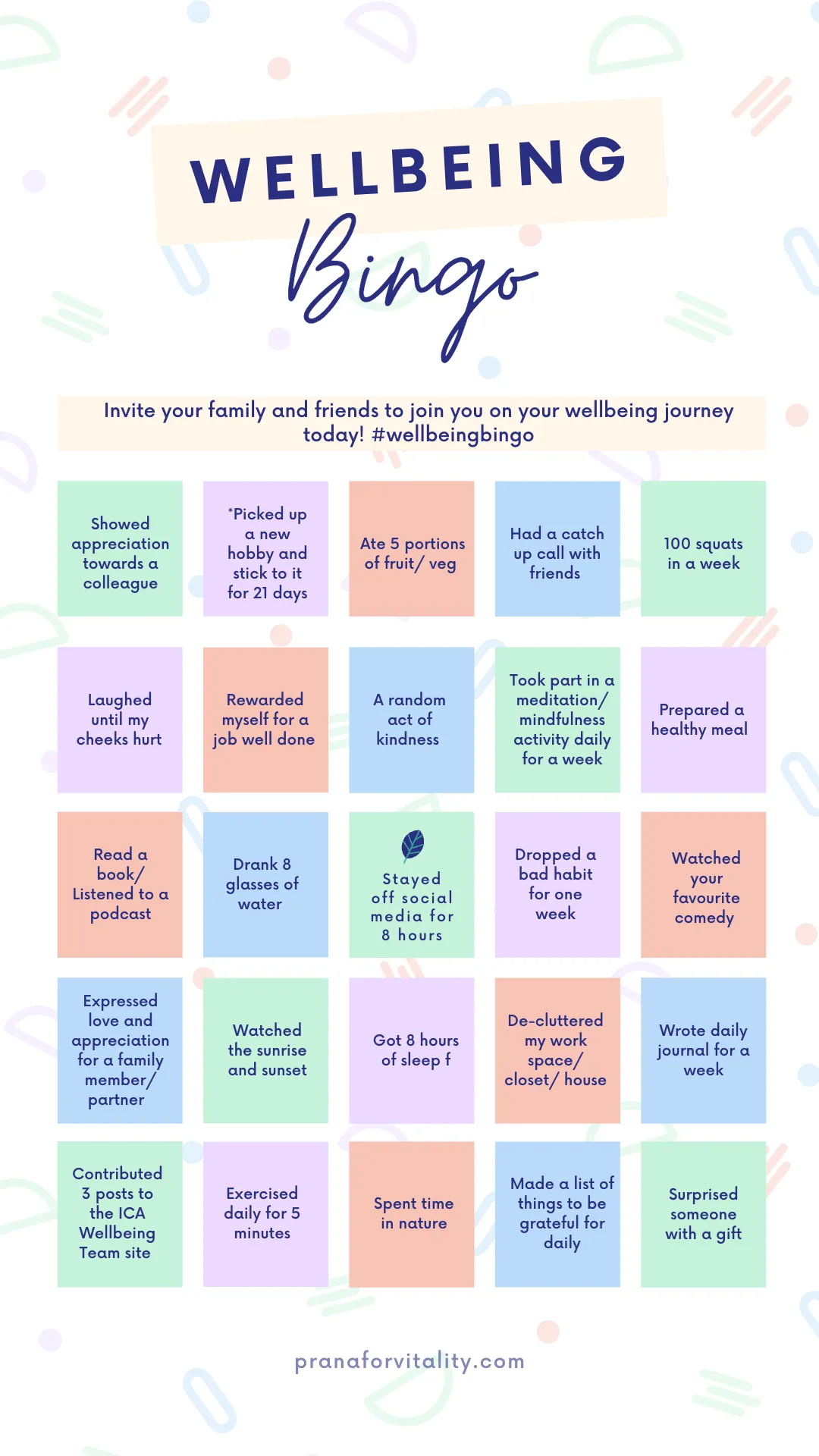 Wellbeing bingo