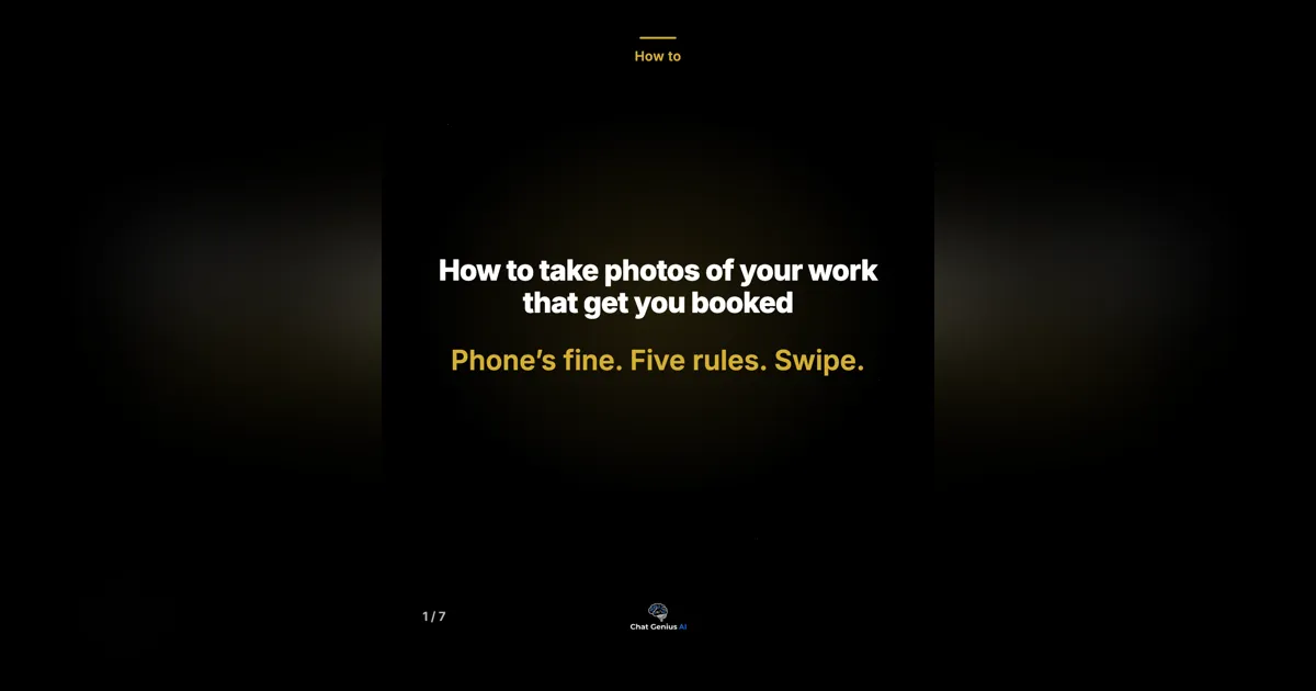 How to photograph your work so it wins the next job