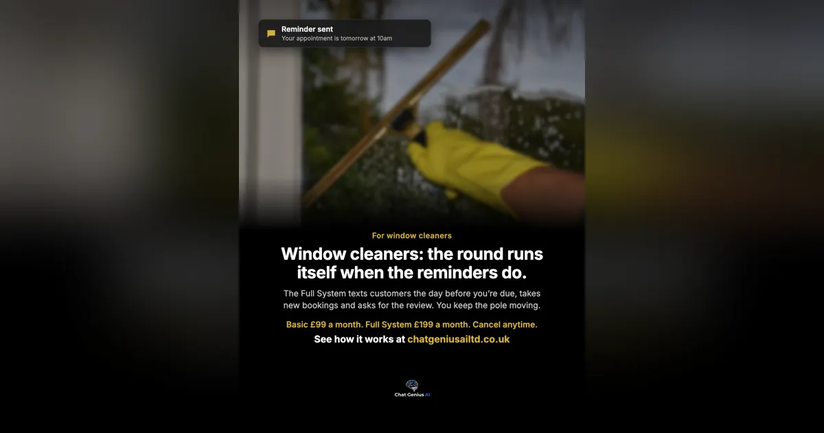 Window cleaners: the round that runs itself when the reminders do