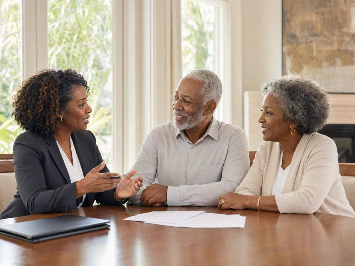 Florida family discussing final expense insurance options with a licensed agent