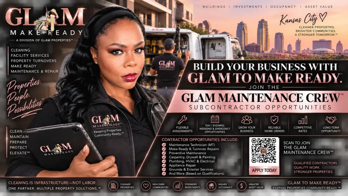 GLAM MAINTENANCE CREW subcontractor opportunities with GLAM TO MAKE READY in Kansas City