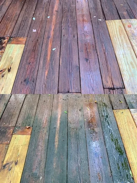 Pool deck cleaning with pressure washer in Melbourne FL