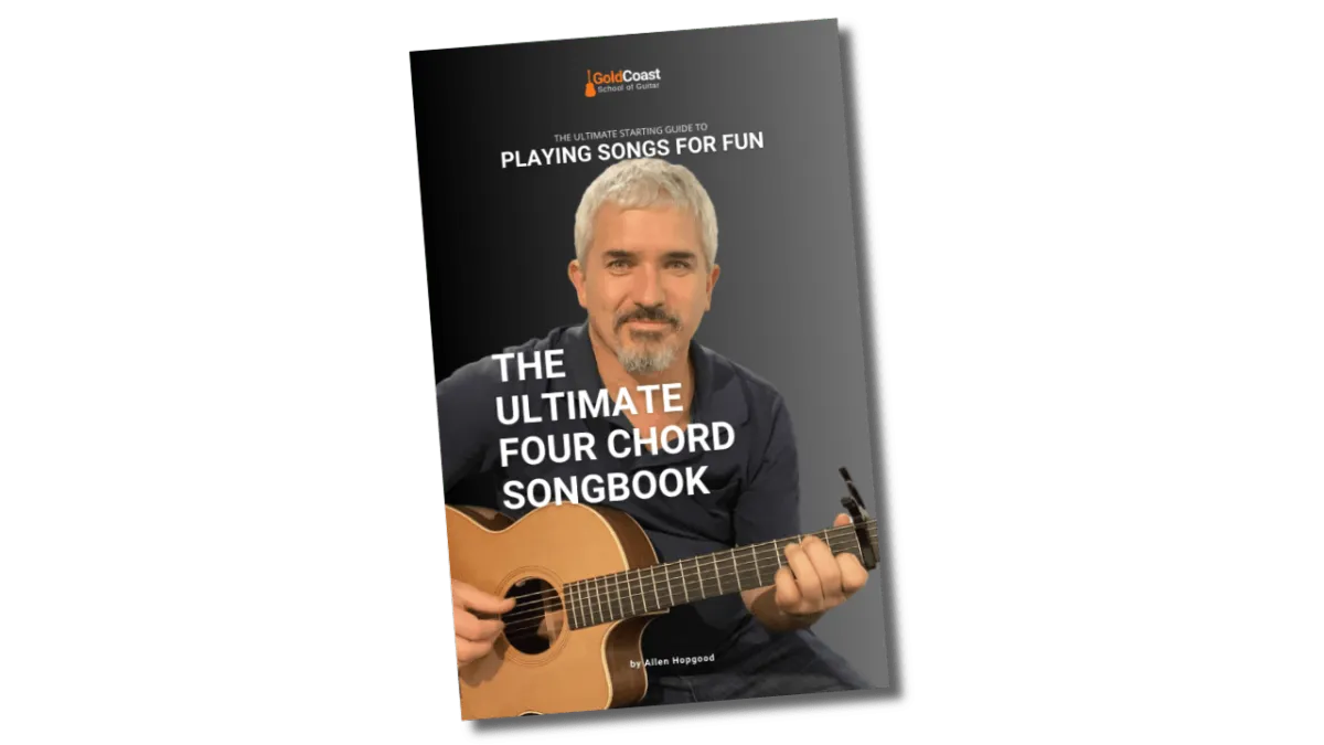 Adult beginner guitar lessons on the Gold Coat free beginner songbook
