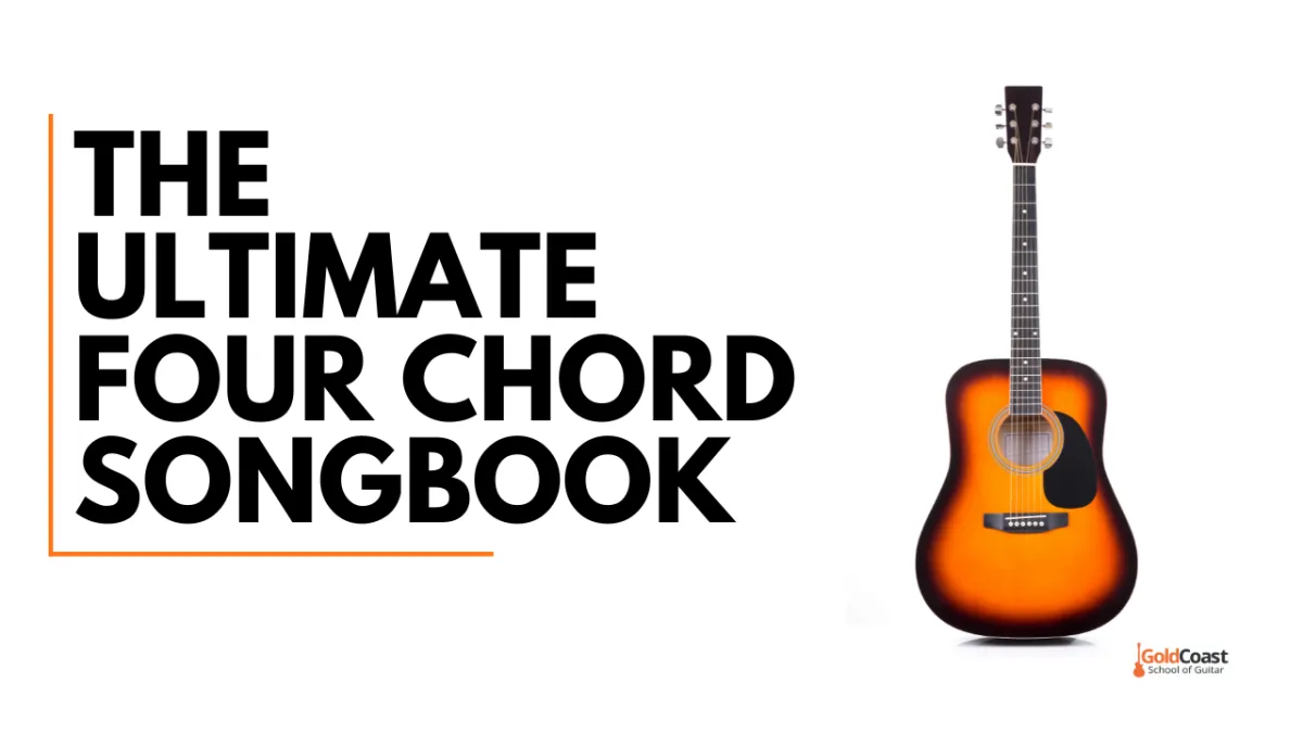 Simple four chord changes songbook for adult beginners