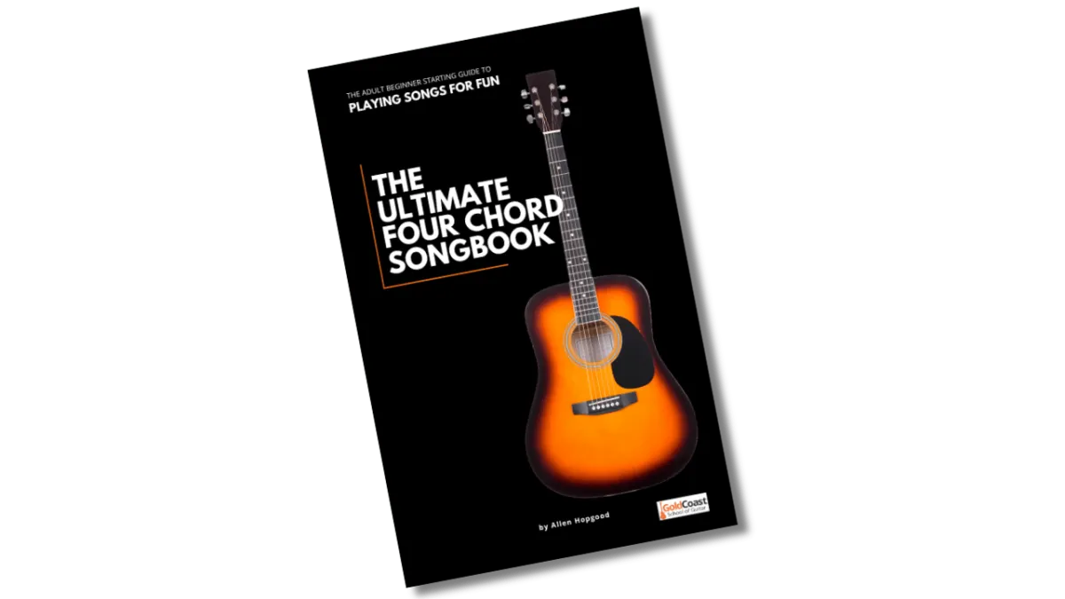 Adult beginner guitar lessons on the Gold Coat free beginner songbook