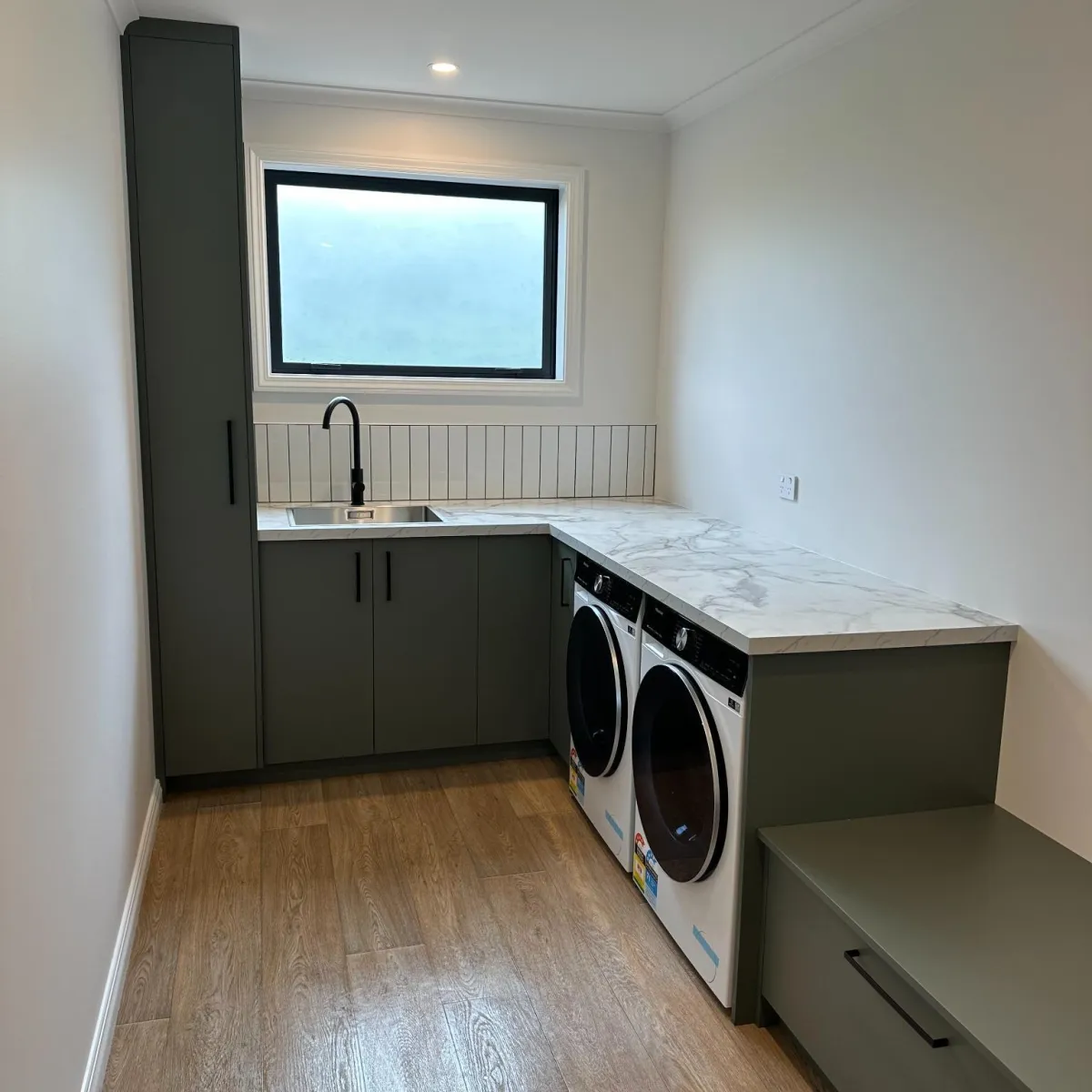 Modern laundry setup used for pickup and fold service