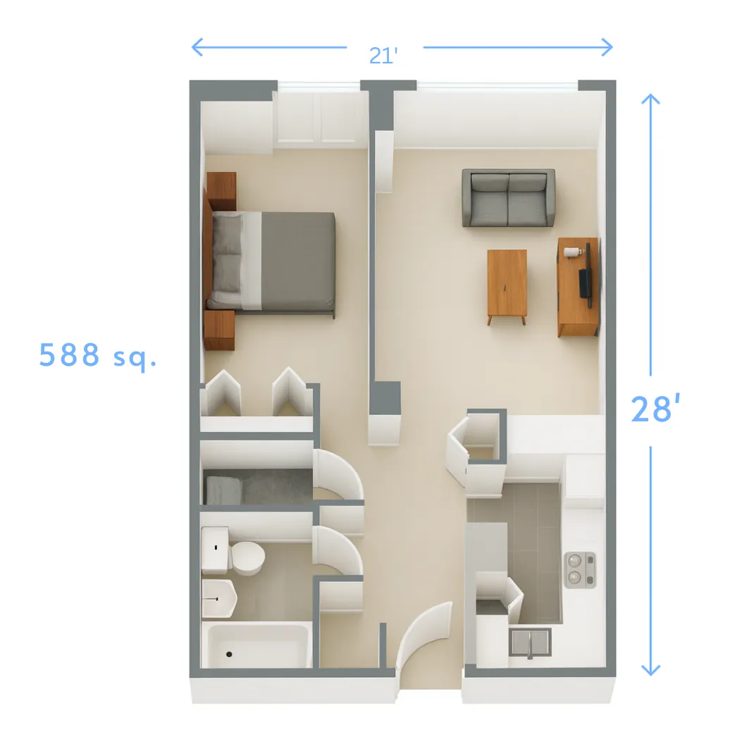 1 Bedroom Floor Plan