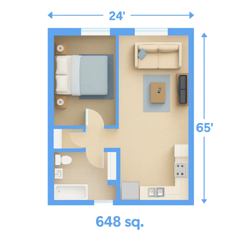 2 Bedroom Floor Plan