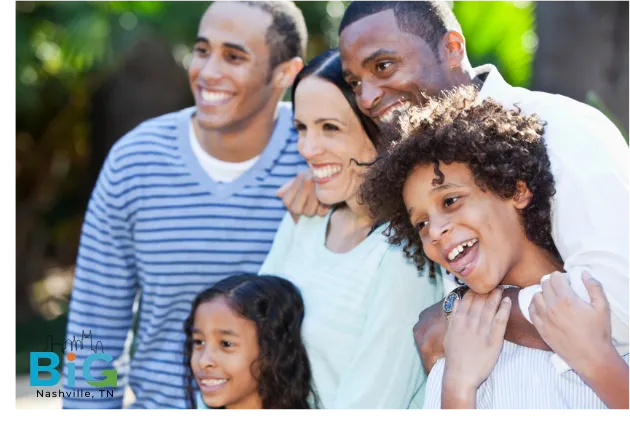 Smiling multiracial family