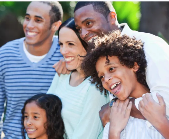 Smiling multiracial family