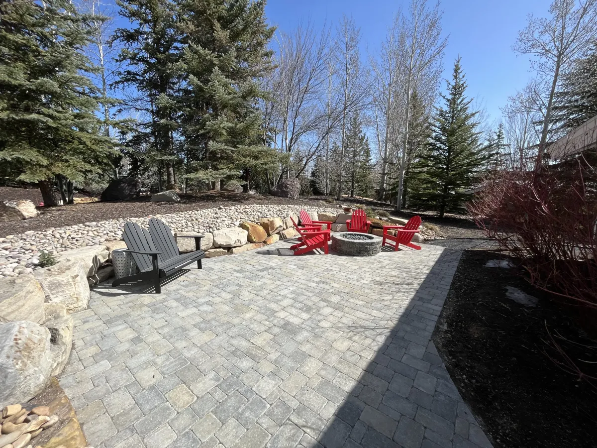 Front Yard Rock Paver Fire Pit