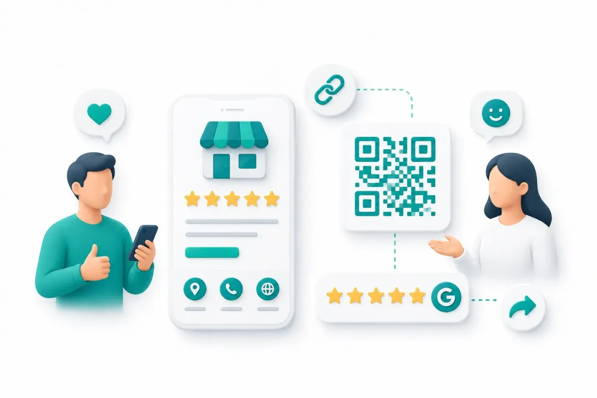 كيف تنشئ رابط تقييم قوقل وQR وتطلب التقييم من العميل؟