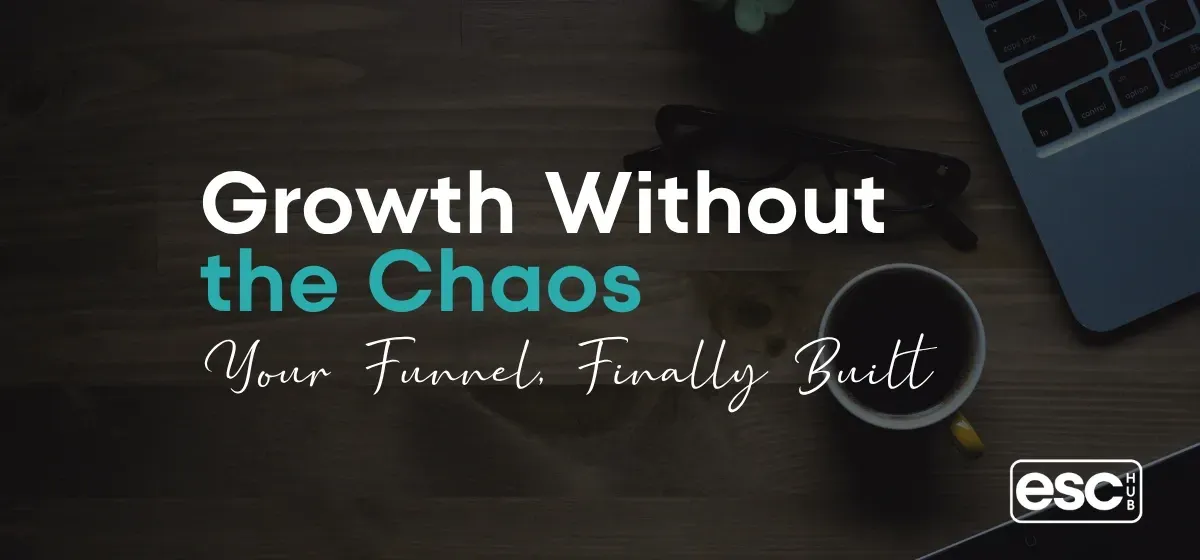 Clean minimal workspace flatlay - building a growth funnel for an online business