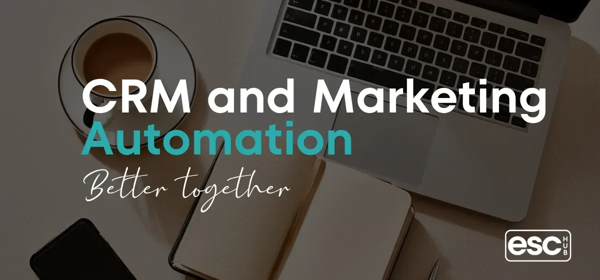Clean desk with laptop representing CRM and marketing automation for small business owners