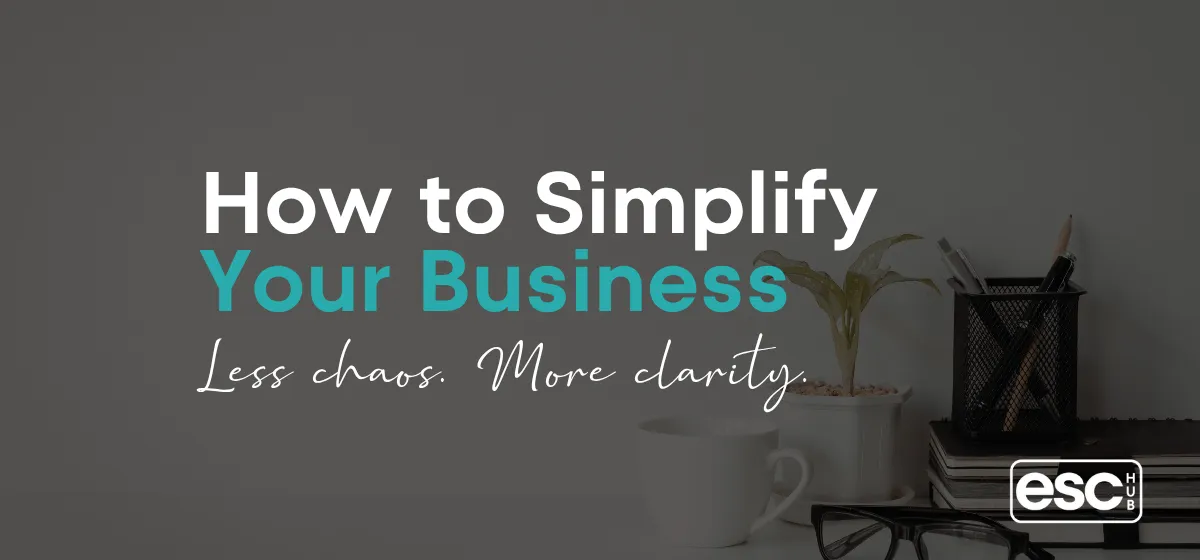 Clean minimal workspace representing how to simplify your business for small business owners