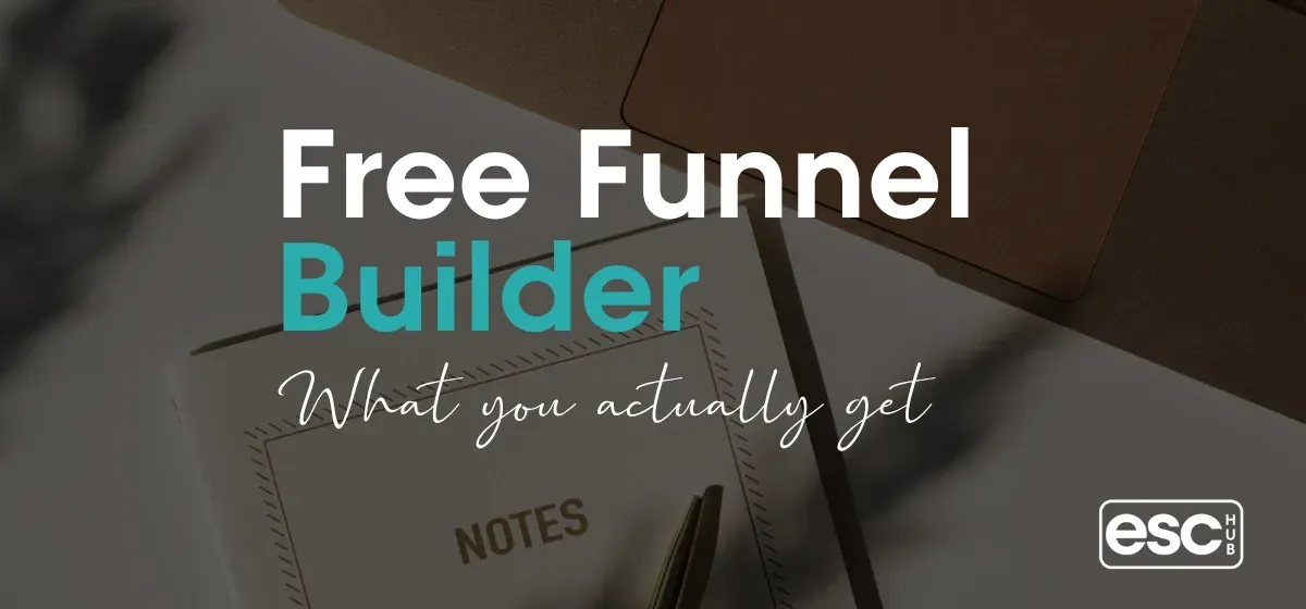 Clean desk with laptop representing free funnel builder options for small business owners