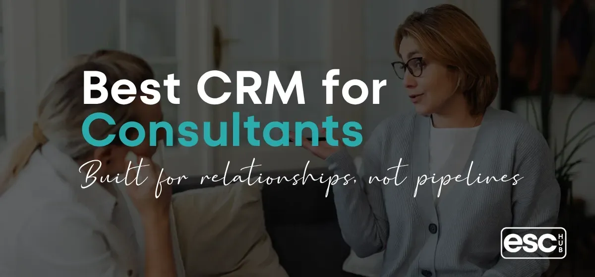 Clean desk with laptop representing best CRM for small consulting business and solopreneurs