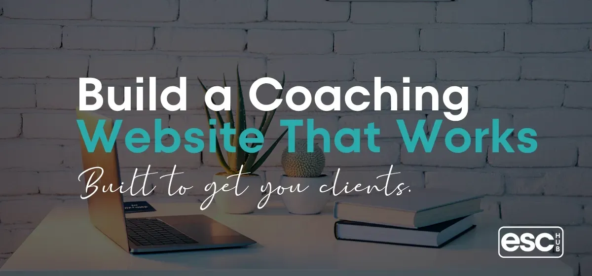 Woman working on laptop at bright minimal desk - how to build a coaching website that gets clients