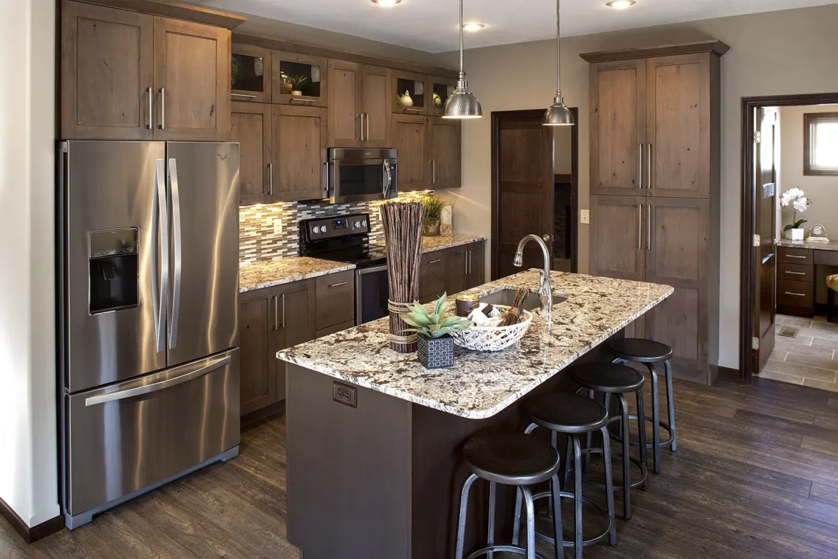 Full Kitchen Remodel with natural stone countertop and new cabinets