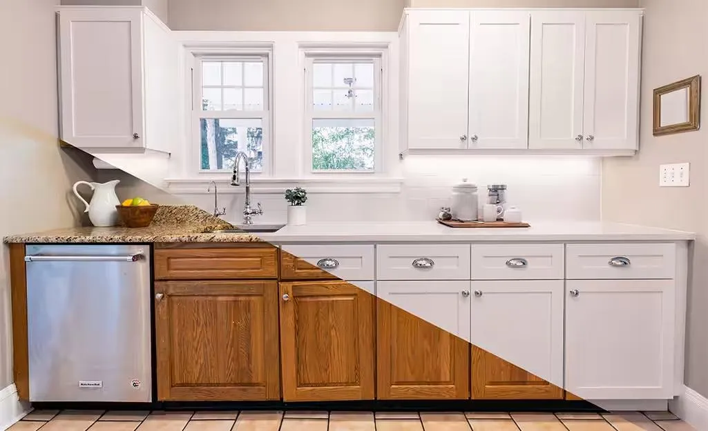 cabinet refacing before and after oak cabinets to white cabinets