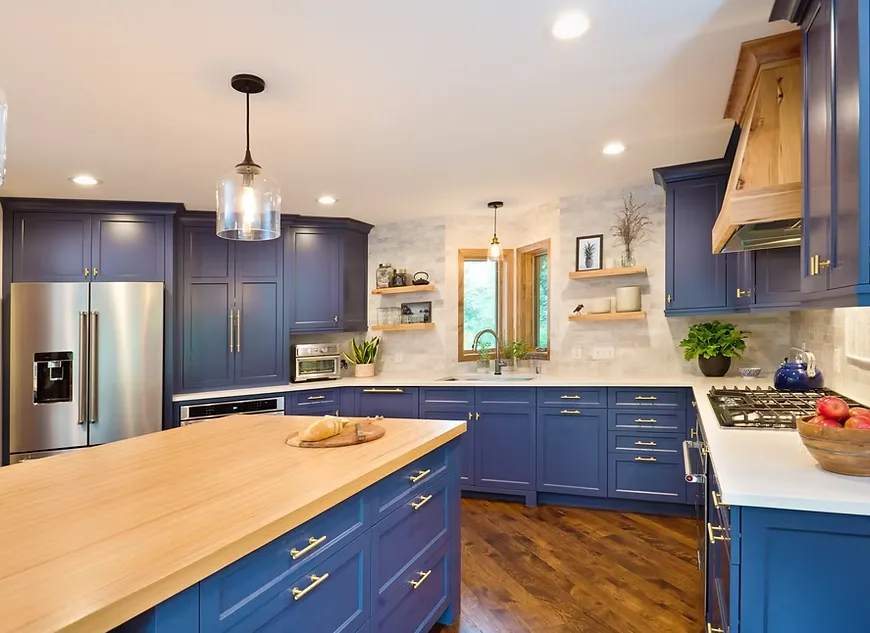 full kitchen remodel with new countertop, backsplash and cabinets