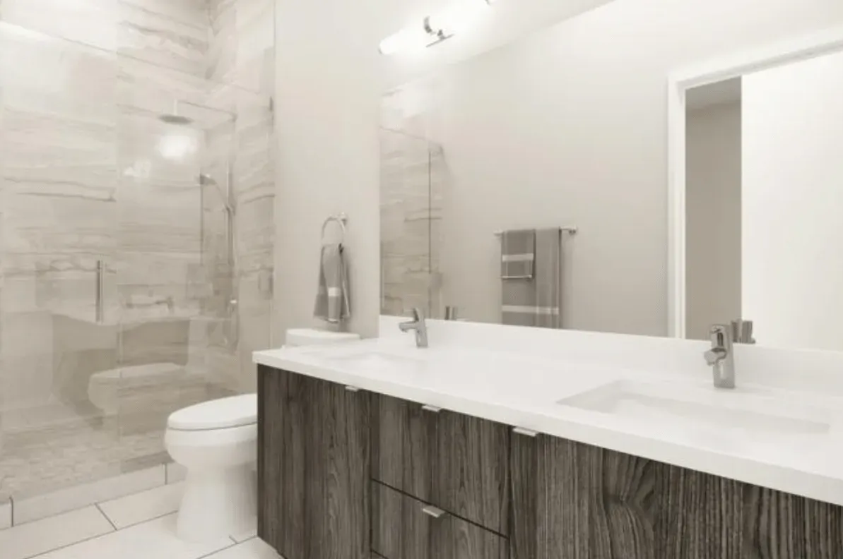 Bathroom Remodel with 2 Sinks and New Cabinets with ProCraft Cabinets