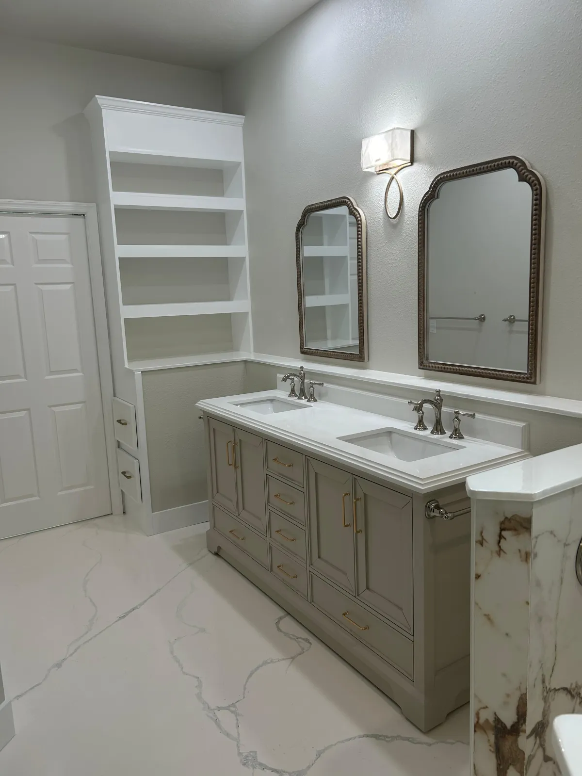 brown kitchen cabinet with kitchen island