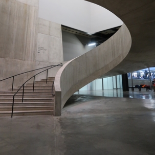 polished concrete stairs