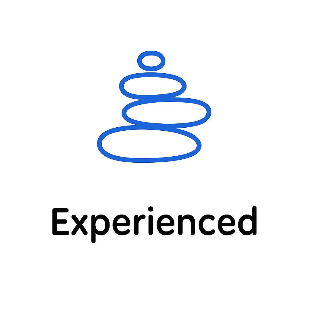 Icon of stacked stones symbolizing balance and experience in recovery care
