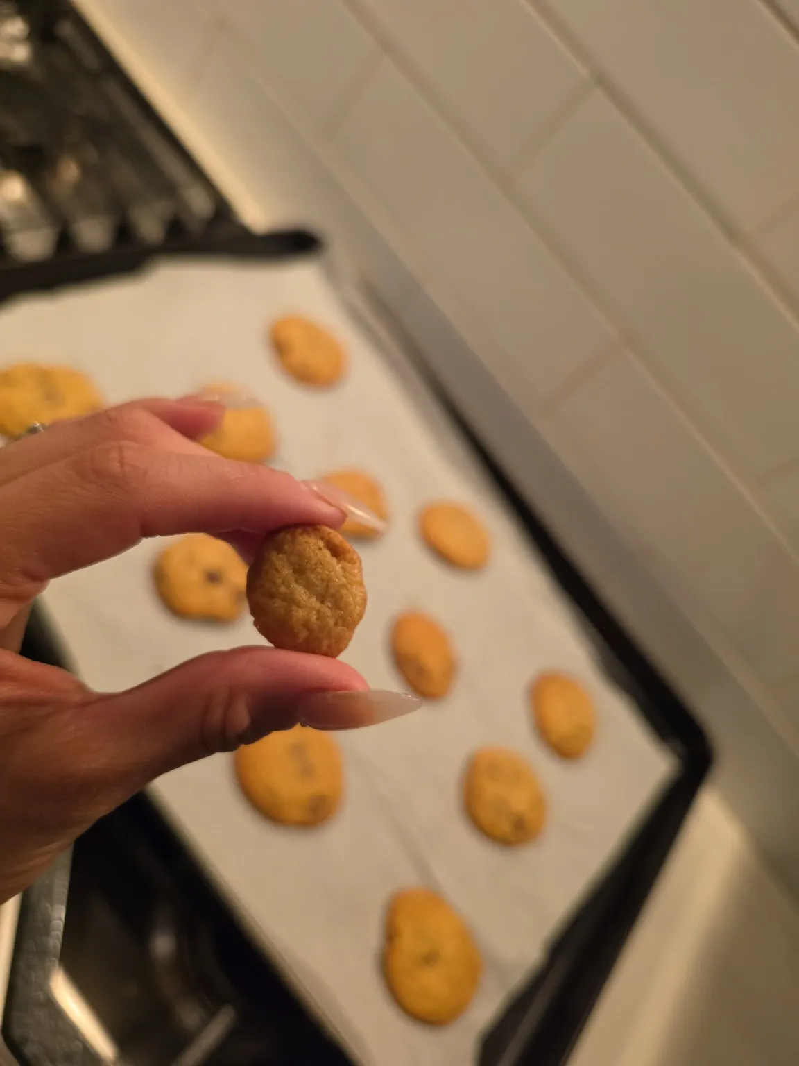 Homemade mini chocolate chip cookies for snacks and cookie cereal