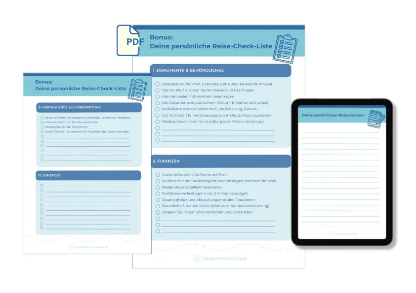 Mockup Persönliche Reise-Checkliste