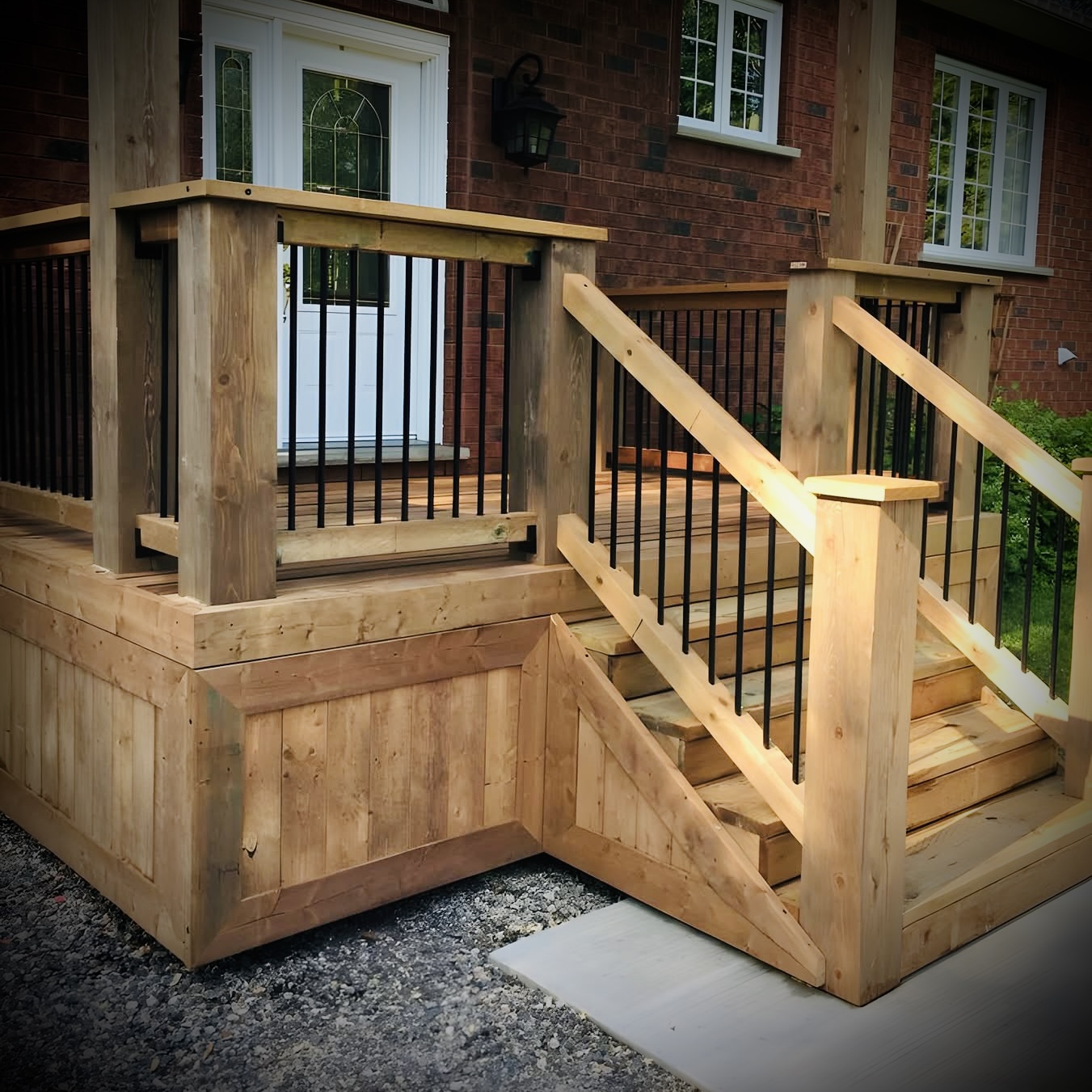 Custom step and patio builds in Fredericton backyard