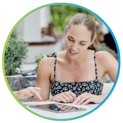 Client completing the life insurance application and setup process with guidance.