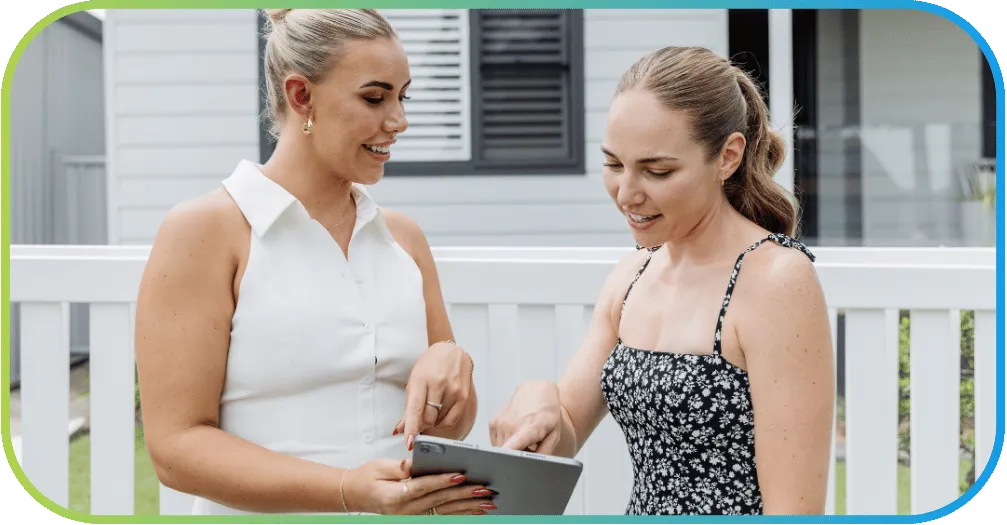 Advisor guiding a client through how life insurance protection works using a tablet.