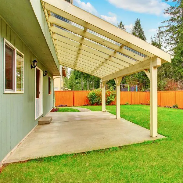 Concrete Patio in the backyard