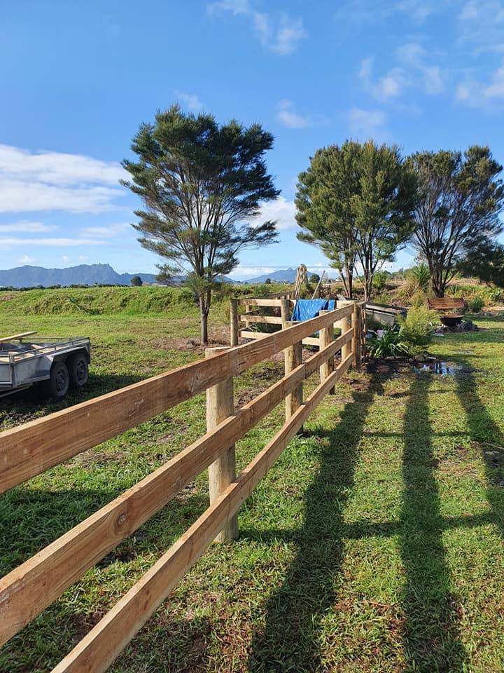 Timber fencing on a rural lifestyle block in Northland